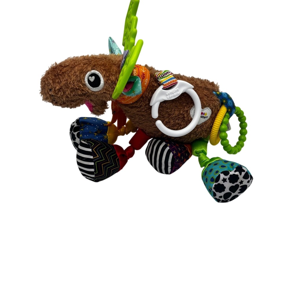 Lamaze Mortimer the Moose Plush Baby Toy Unisex OS Brown Sensory Teether Clip On